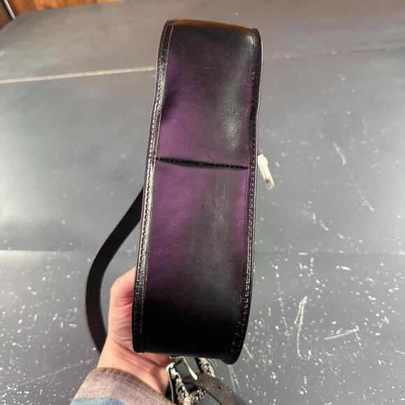 VTG Nocona Leather Purse Brown Black Orange Hand Tooled Floral 11x3x5 NWT - Picture 8 of 10